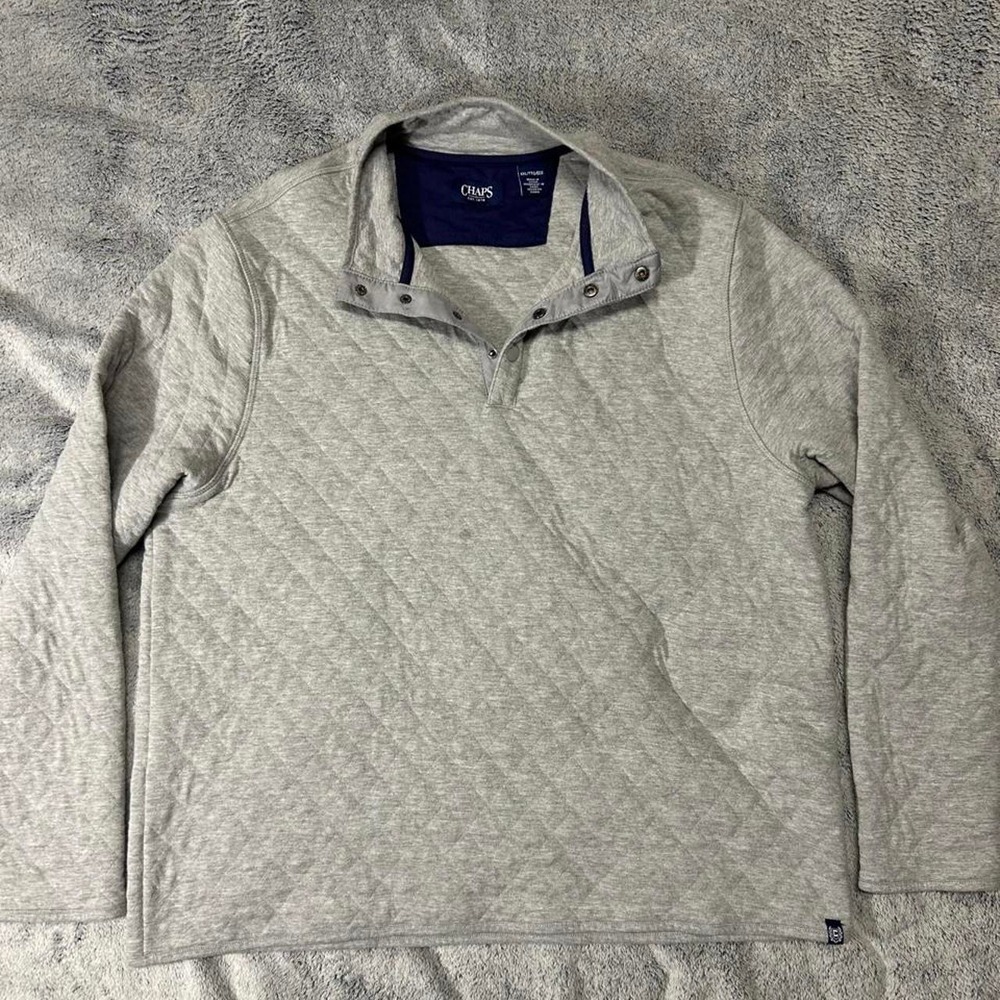 Chaps quarter-snap pullover in heather gray Men's xxl